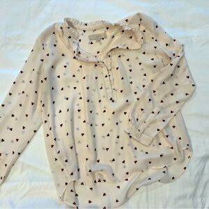 Adorable Light pink with floral print Loft top